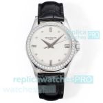 Swiss Replica GR Patek Philippe Calatrava 5127 White Dial Diamond Watch 37mm 